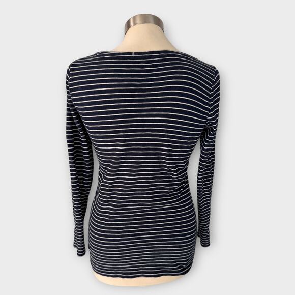J. Crew Painter Tee Small Navy Blue Stripe Shirt - Picture 3 of 7